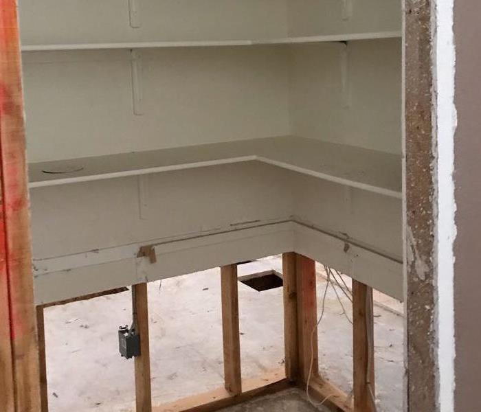 Shelves with a flood cut at the bottom