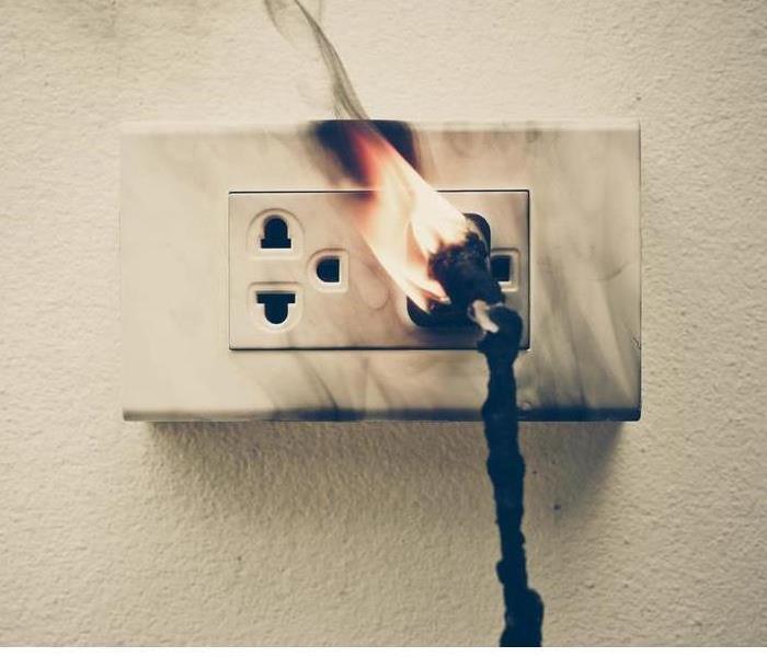 smoke and fire damage outlet